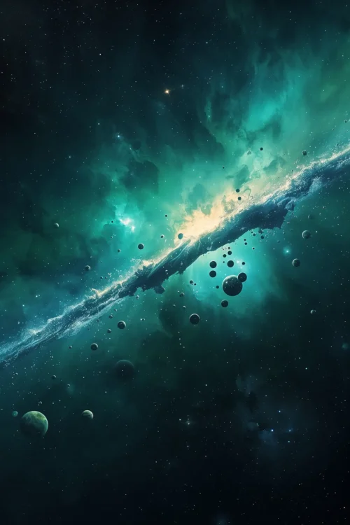 celestial divide – space poster