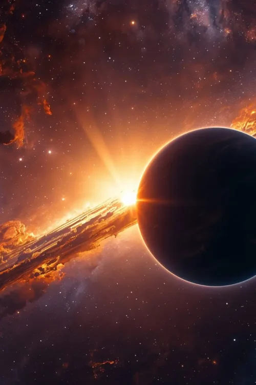 cosmic collision – space poster