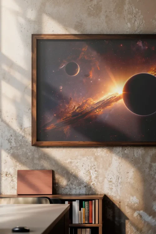 cosmic collision – space poster