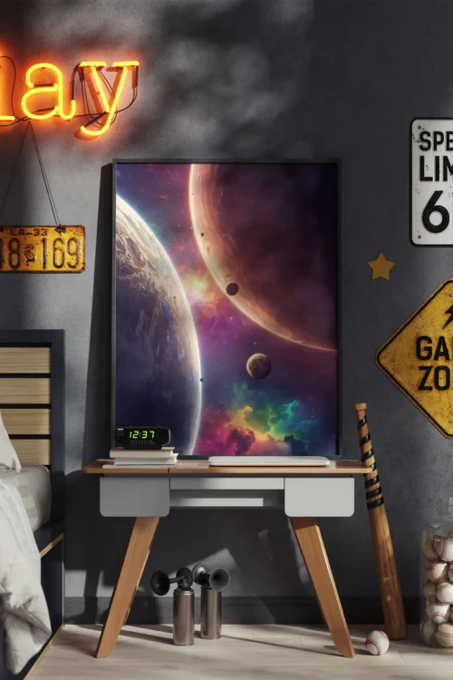 dual orbit – space poster