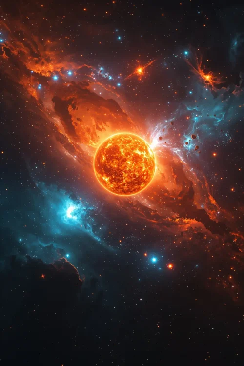 solar flare core – space poster