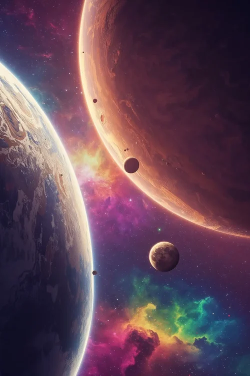 dual orbit – space poster